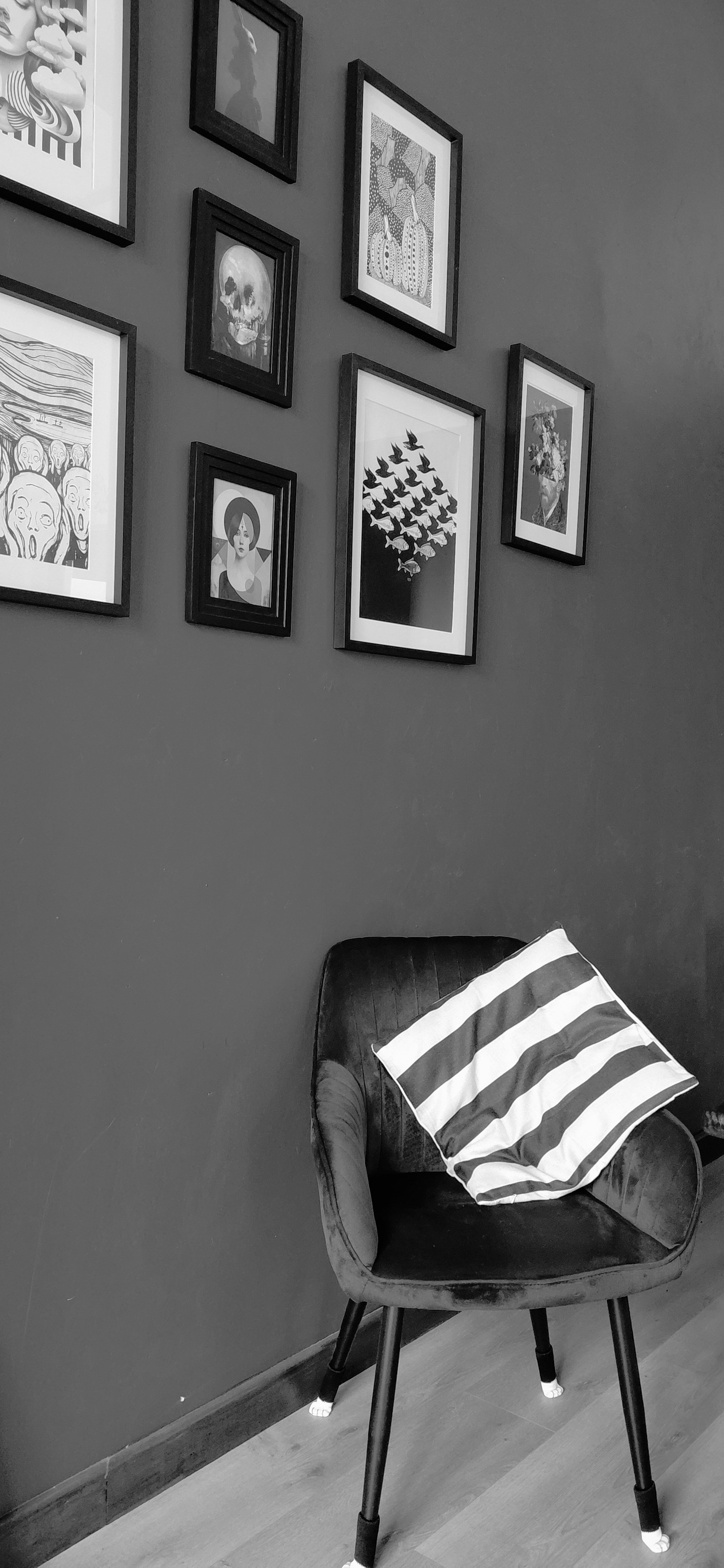 Chair and blue wall